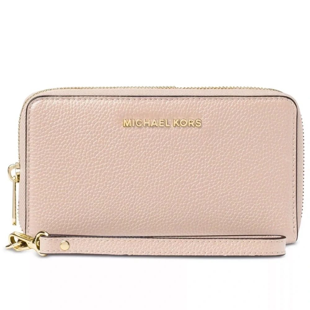 Michael Kors Jet Set Travel Large Flat Multifunction Phone Case Wristlet NWT